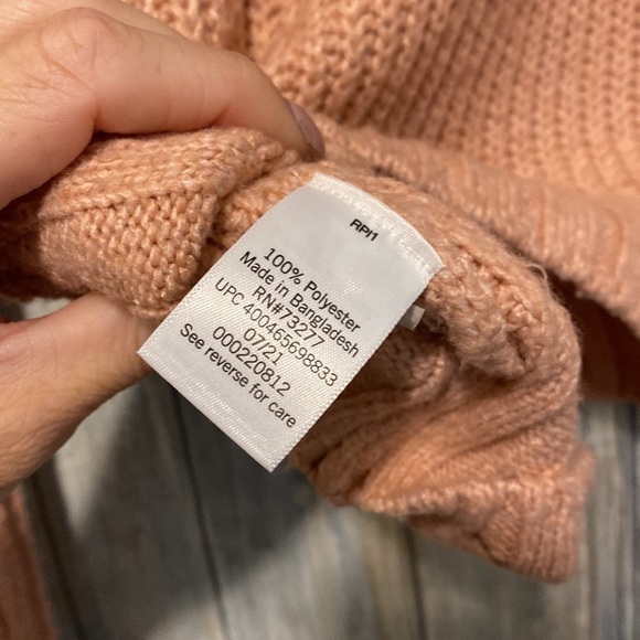 SO Pink & Blue Striped Turtleneck Long Sleeve Cropped Sweater | XS NWT - Picture 9 of 9